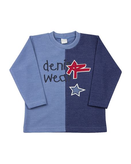 Camiseta Infantil Malha Etno Denim Wear - Azul 1