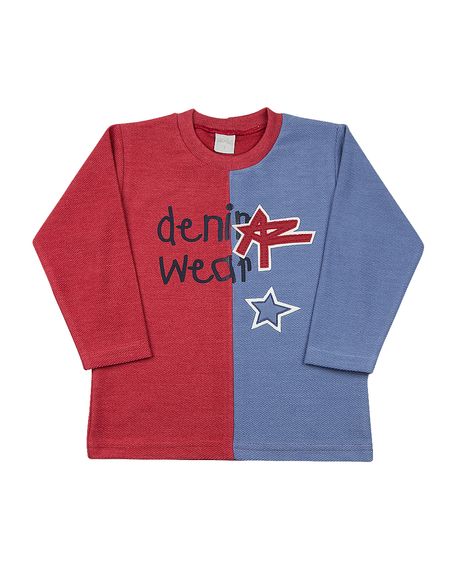 Camiseta Infantil Malha Etno Denim Wear - Coral 1