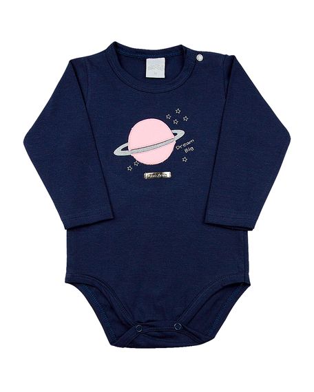 Body Bebê Cotton Dream Big - Marinho 1