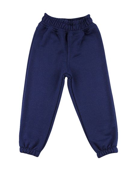 Calça Infantil Moletom Flanelado Bolsos Traseiros - Marinho 1