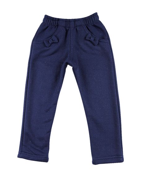 Calça Fusô Infantil Moletom Flanelado 2 Lacinhos - Marinho 3