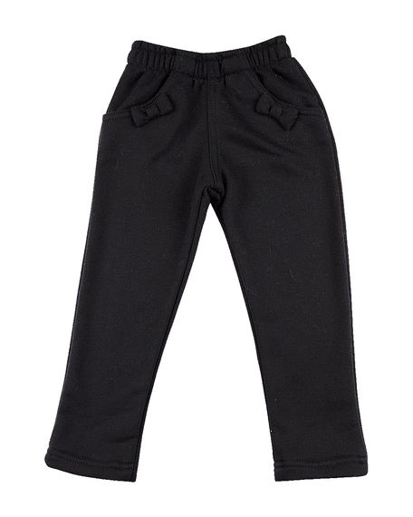 Calça Fusô Infantil Moletom Flanelado 2 Lacinhos - Preto 2