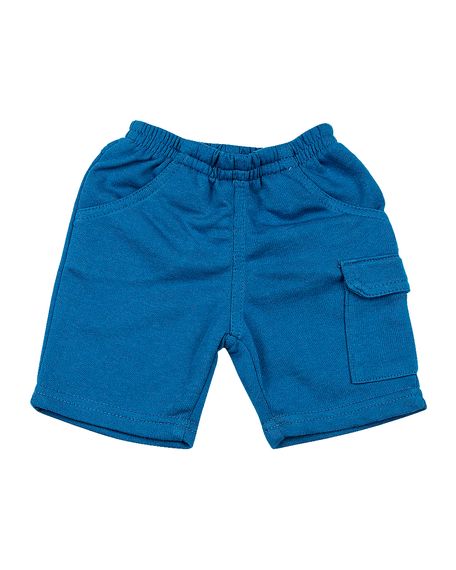 Shorts Bebê Moletinho Essencial 3 Bolsos - Azul P