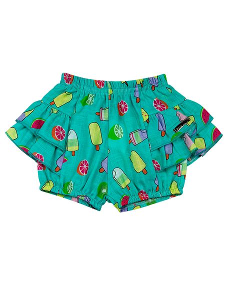 Shorts Bebê Dylan Estampa Digital - Turquesa P