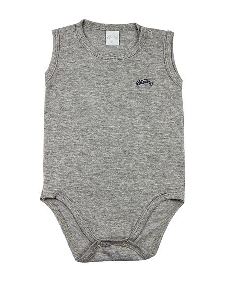 Body Bebê Cotton Manga Cavada Básico - Mescla RN