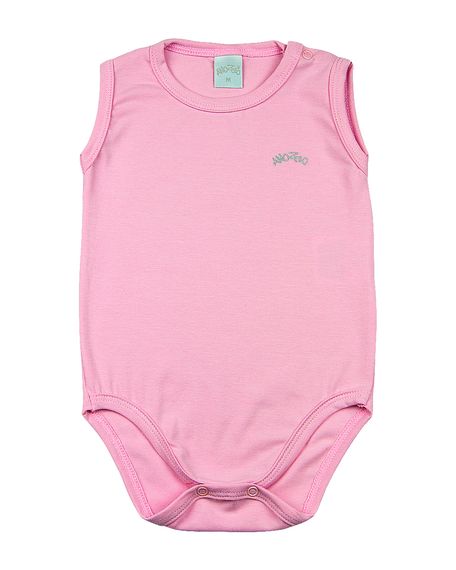 Body Bebê Cotton Manga Cavada Básico - Rosa 2