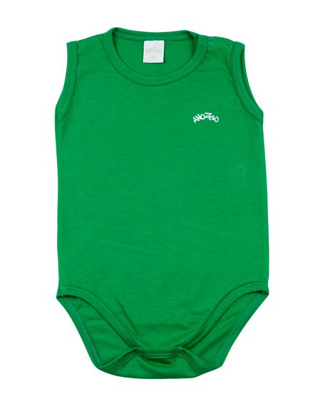 Body Bebê Cotton Manga Cavada Básico - Verde RN