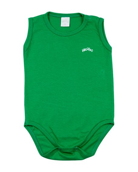 Body Bebê Cotton Manga Cavada Básico - Verde M