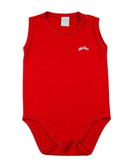 Body Bebê Cotton Manga Cavada Básico - Vermelho M