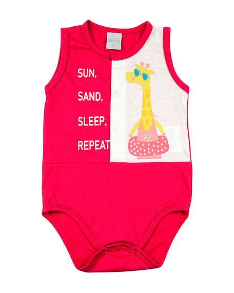 Body Bebê Malha Girafa Sun Sand Sleep - Pink M