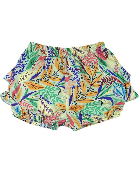 Shorts Bebê Tricoline Estampa Digital Folhas e Folhagens - Verde GG