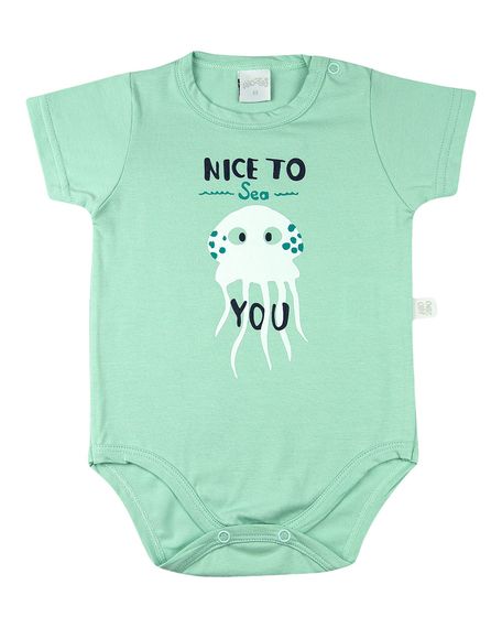 Body Bebê Cotton Conforto Polvo Nice To Sea You - Verde P