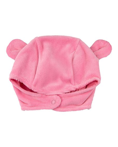 Touca de Bebê Plush Ondulê Orelhinhas - Rosa Escuro XGG