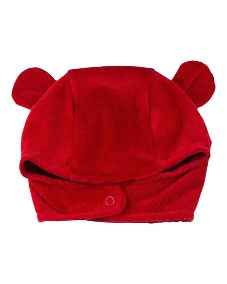 Touca de Bebê Plush Ondulê Orelhinhas - Vermelho GG