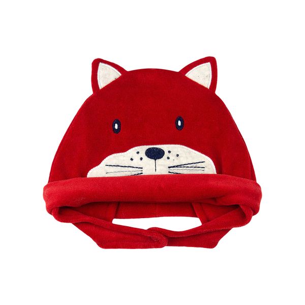 Touca-de-Bebe-Plush-Bordado-Gatinho-Vermelho-19247