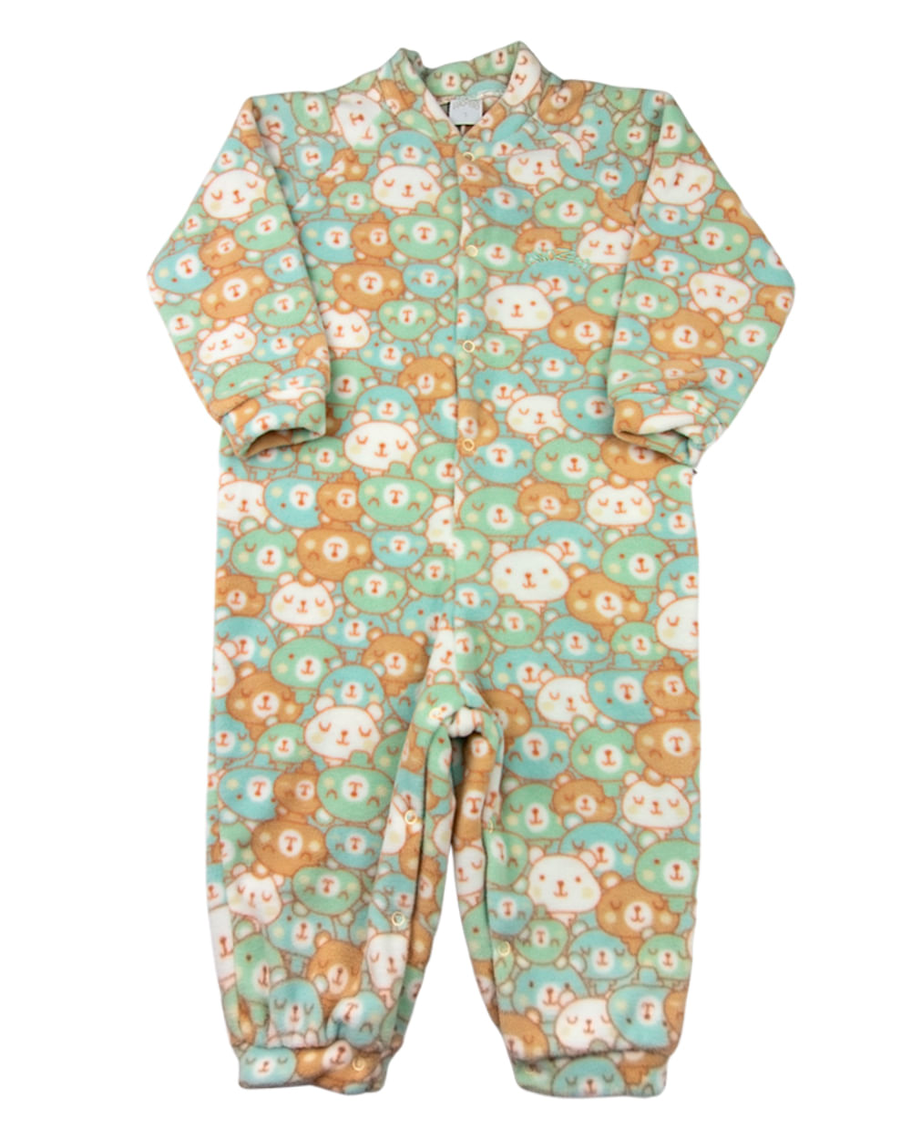 Macacão Infantil Pijama Microsoft Estampado PP - Verde