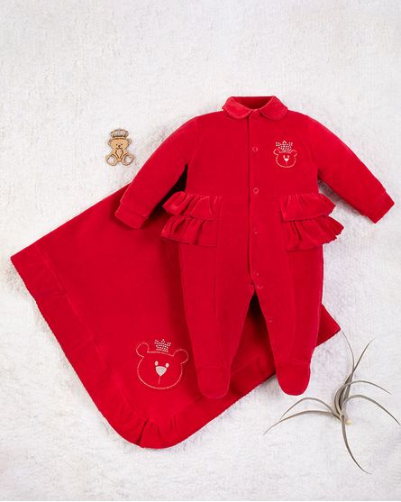 Saida-Maternidade-Menina-Plush-Bordado-Ursinha-Rainha-Vermelho-10007
