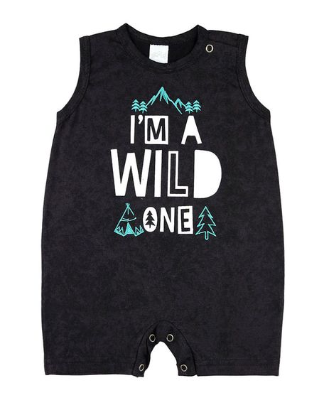 Macacão Bebê Malha Laserwash I'm a Wild One - Preto M