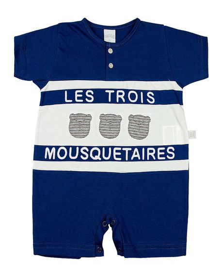 Macacão Bebê Meia Malha Les Trois Mousquetaires - Azul Jeans M