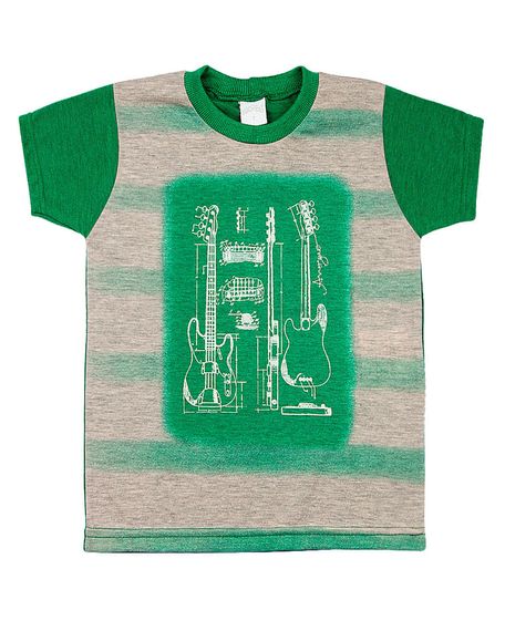 Camiseta Infantil Malha Deep Mescla Guitarras - Verde 3
