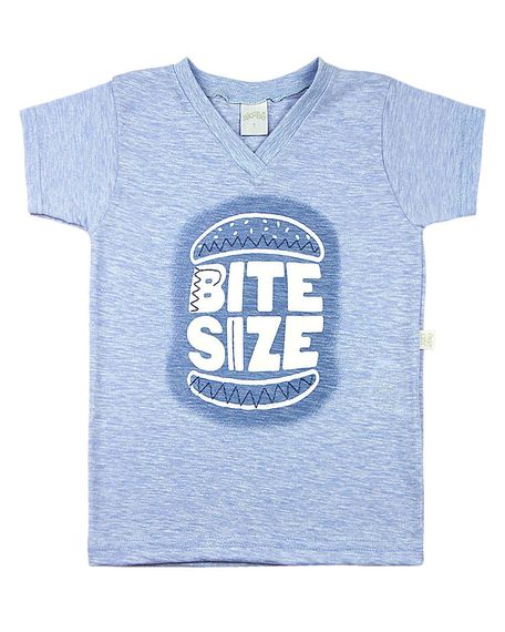 Camiseta Infantil Malha Flamê Stone Bite Size - Azul 2