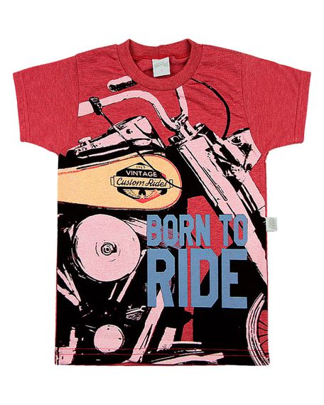 Camiseta Infantil Malha Vintage Silk Born To Ride - Vermelho 3