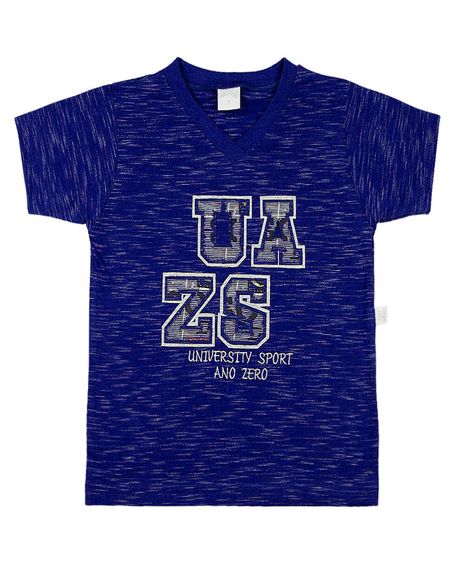 Camiseta Infantil Malha Mille Color University Sport AZ - Royal 2