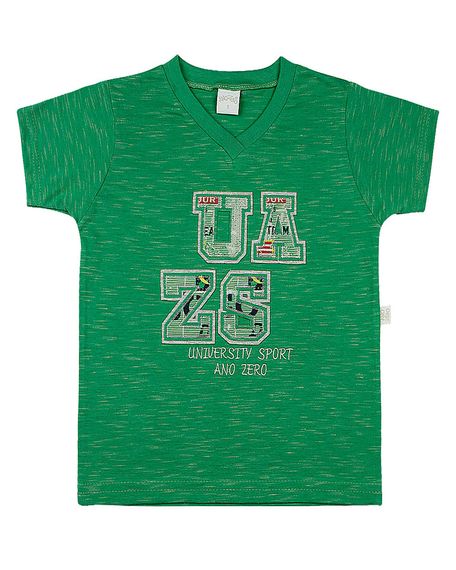 Camiseta Infantil Malha Mille Color University Sport AZ - Verde 1