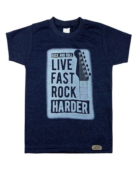 Camiseta Infantil Malha Deep Mescla Rock and Roll - Marinho 1
