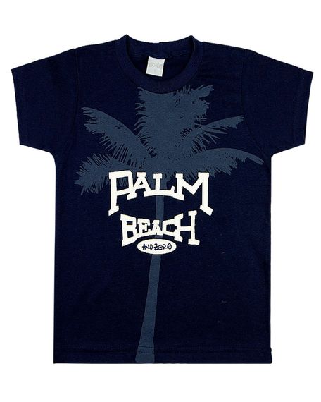 Camiseta Infantil Meia Malha Palm Beach - Marinho 1