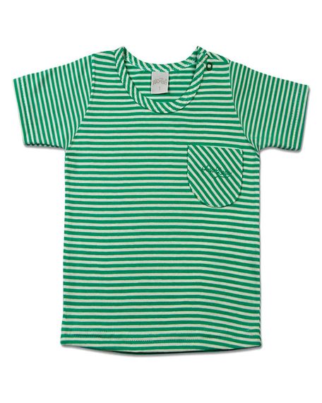 Blusa Infantil Malha Listrada Lellu Bolsinho - Verde 1