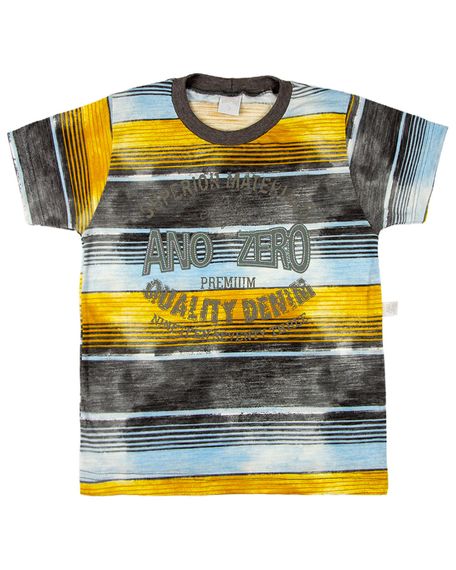 Camiseta Meia Malha Flamê Estampada Superior Materials - Marrom 1