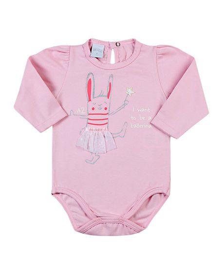 Body Bebê Cotton Coelhinha Ballerina - Rosa RN