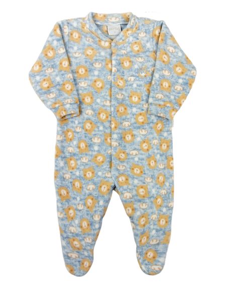 Macacão Pijama Bebê Inverno Microsoft Estampado - Azul M