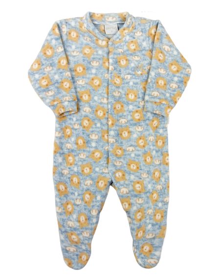 Macacão Pijama Bebê Inverno Microsoft Estampado - Azul P