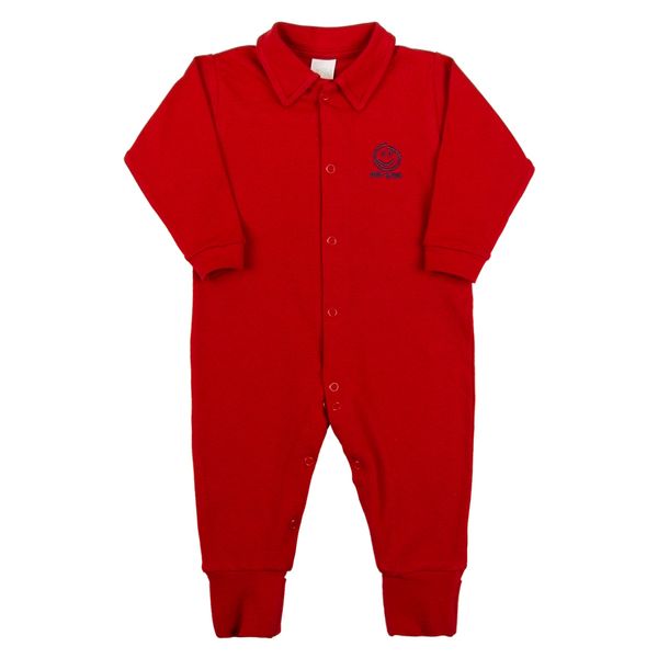 Macacao Bebe Menino Malha Piquet Golinha Reta Pezinho Reversível