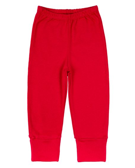 Calça Bebê de Suedine com Pé Reversível - Vermelho G