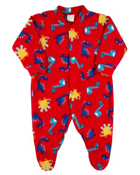 Macacão Pijama Bebê Inverno Microsoft Estampado - Vermelho G