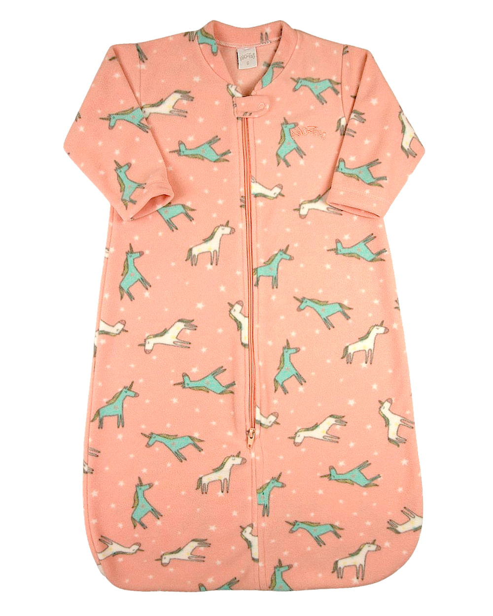 Saco de Dormir Casulo de Bebê Pijama Microsoft Estampado - Salmão