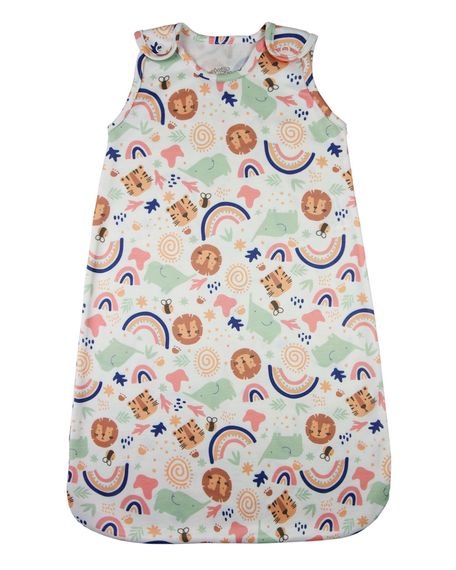 Saco de Dormir Casulo de Bebê Pijama Suedine Estampado Digital Sem Mangas - Laranja M