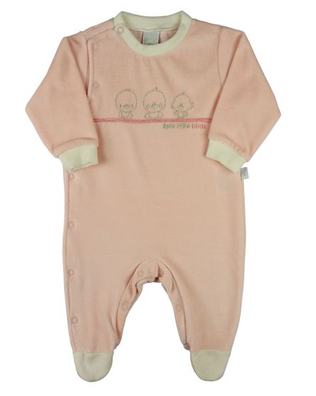 Macacao-Bebe-Menina-Plush-com-Pezinho-Bordado-3-Passaros-Salmao-11294