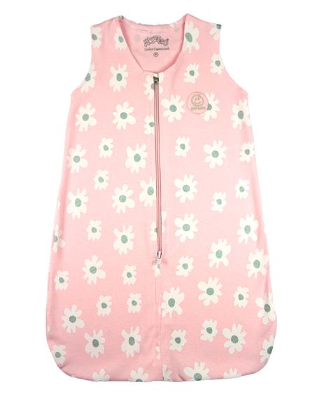 Saco de Dormir Casulo de Bebê Pijama Suedine Estampado Flores - Rosa P