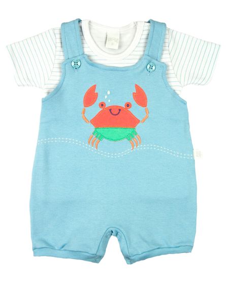 Macacao-Bebe-Curto-Menino-Salopete-Suedine-Com-Camiseta-Listrada-Bordado-Carangueijo-Azul-10837