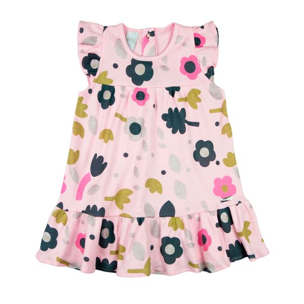 Vestido Bebê Menina Infantil Verão 10M a Anos Manga Cavada