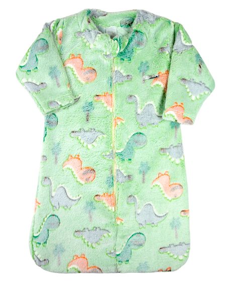 Saco de Dormir Bebe Casulo Pijama Cobertor Soft Estampado Grosso Ziper - Verde G