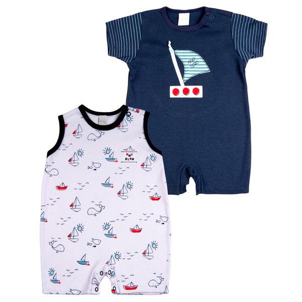 Macacao-Bebe-Menino-Curto-Suedine-Liso-e-Estampado-Kit-Macacao-Suedine-Algodao-Verao-Barquinhos-2-Pc-Branco-17232
