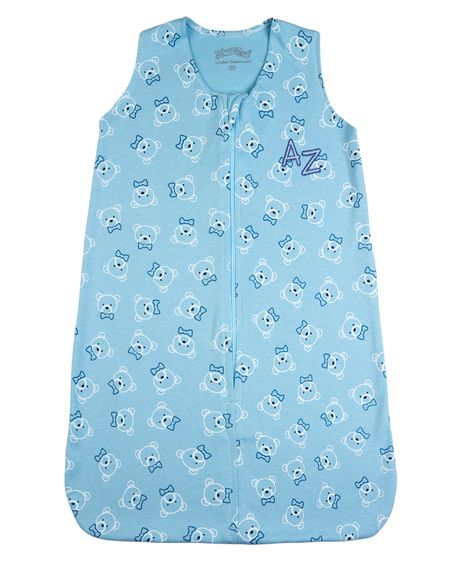 Saco de Dormir Casulo de Bebê Pijama Suedine Estampado Ursinhos - Azul P