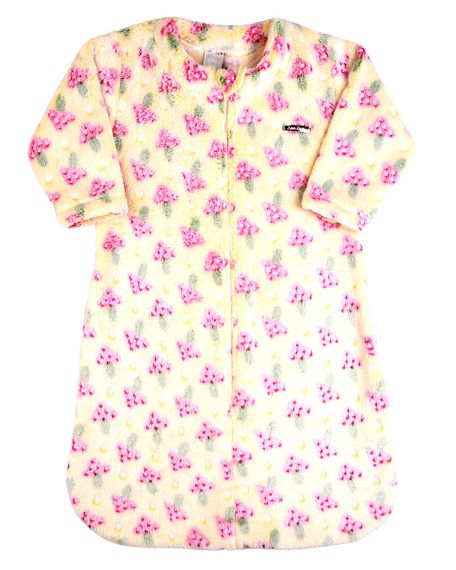 Saco de Dormir Bebe Casulo Pijama Cobertor Soft Estampado Grosso Ziper - Rosa M