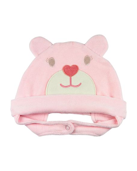 Touca de Bebê Plush Ursinha - Rosa M