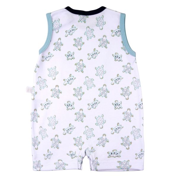 Macacao-Bebe-Menino-Curto-Suedine-Algodao-Estampado-Tartarugas-Branco